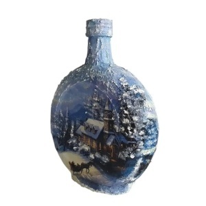 Cadouri de Craciun- Sticla handmade (cod 2320)poza3