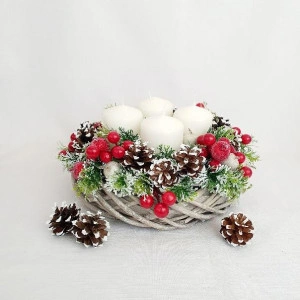 Coronita de Advent - merisoare rosii (cod 1528) 4