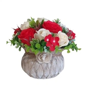 Cos rustic cu flori de sapun (cod 2221)poza14