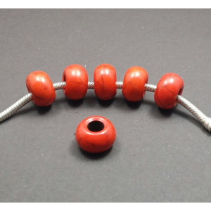 Howlite abacus,portocaliu, 9*14 mm