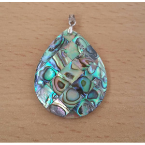 Pandantiv Paua Abalone Shell, lacrima, 30*40 mm 1