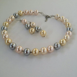 Set din perle stil Mallorca,4 culori, si accesorii din otel inoxidabil - Img 2