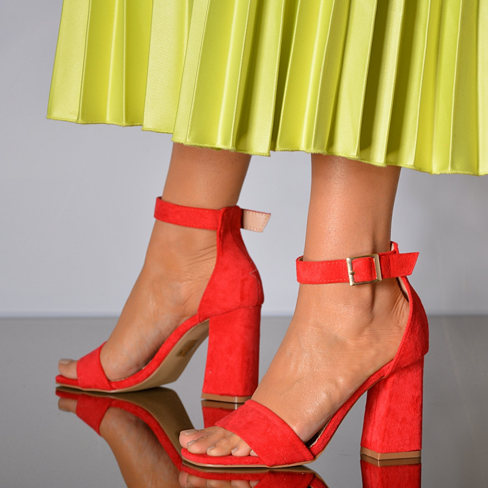 Sandale Dama Cu Toc Fiorella Rosii- Need 4 Shoes