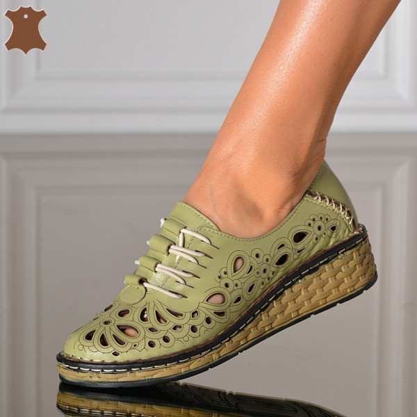 Pantofi Dama Piele Naturala Emy Olive