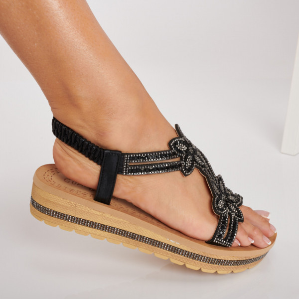 Sandale Cu Platforma Alana Negre
