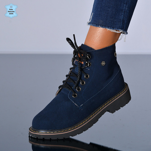 Ghete Dama Piele Naturala Zella Navy