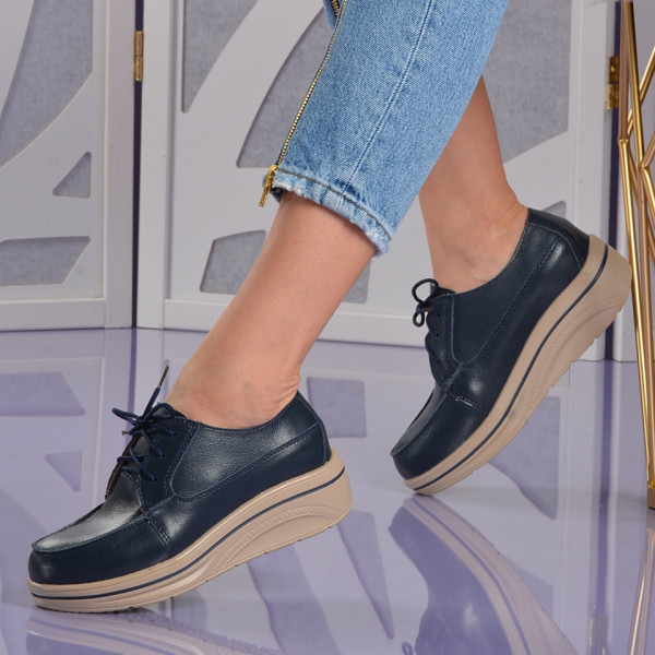 Pantofi Dama Piele Naturala Corso Navy