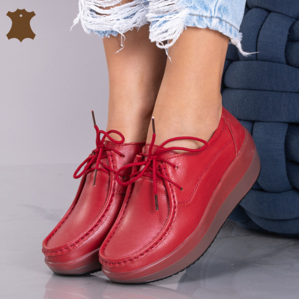 Pantofi Dama Piele Naturala Tokyo Rosii