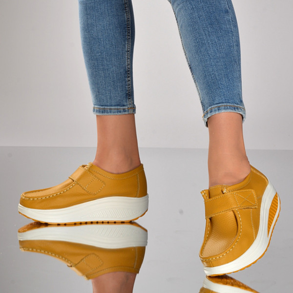 Pantofi Dama Piele Naturala Gesy 7 Yellow