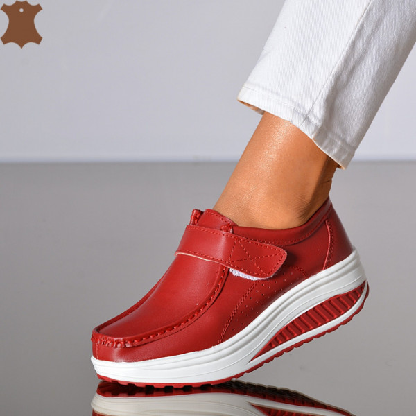 Pantofi Dama Piele Naturala Zena 6 Rosii