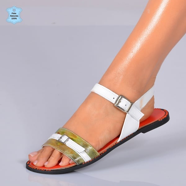 Sandale Dama Piele Naturala Mariana 6 Albe