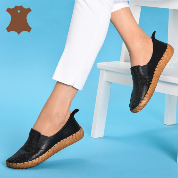 Pantofi Dama Piele Naturala Doti Negri