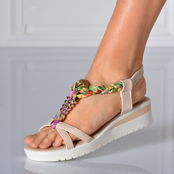 Sandale Cu Platforma Latoya Bej