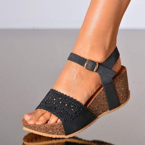 Sandale Cu Platforma Adyla Negre