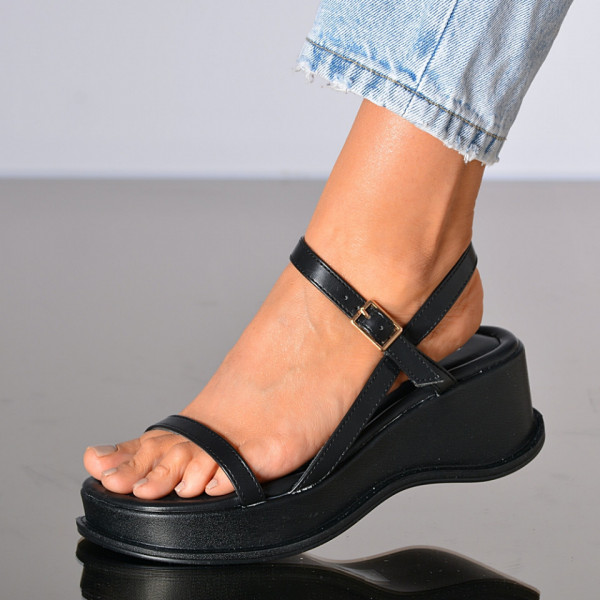 Sandale Cu Platforma Deilyn Negre