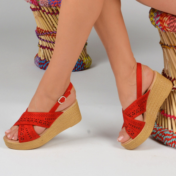 Sandale cu platforma Kalea Red