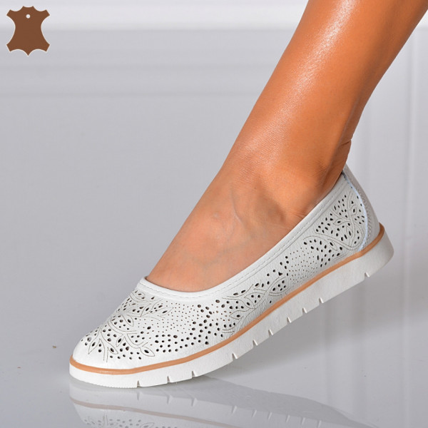Pantofi Dama Piele Giana Albi