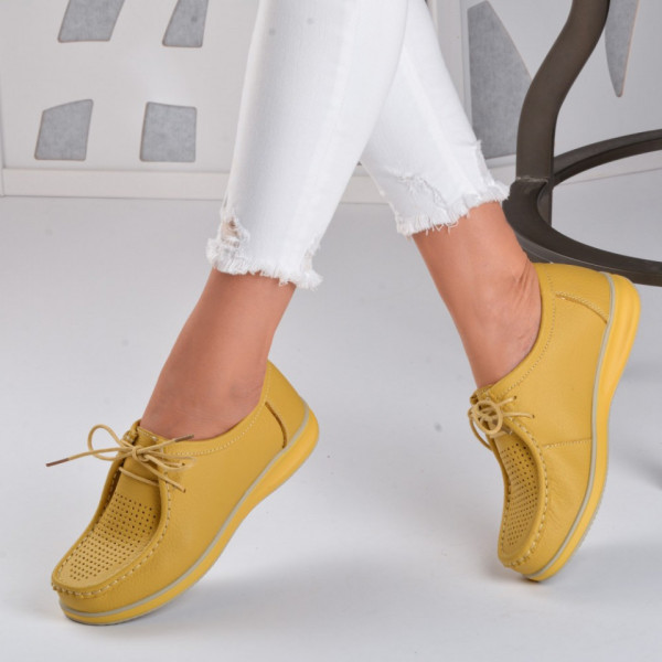 Pantofi Dama Piele Naturala Venus Yellow