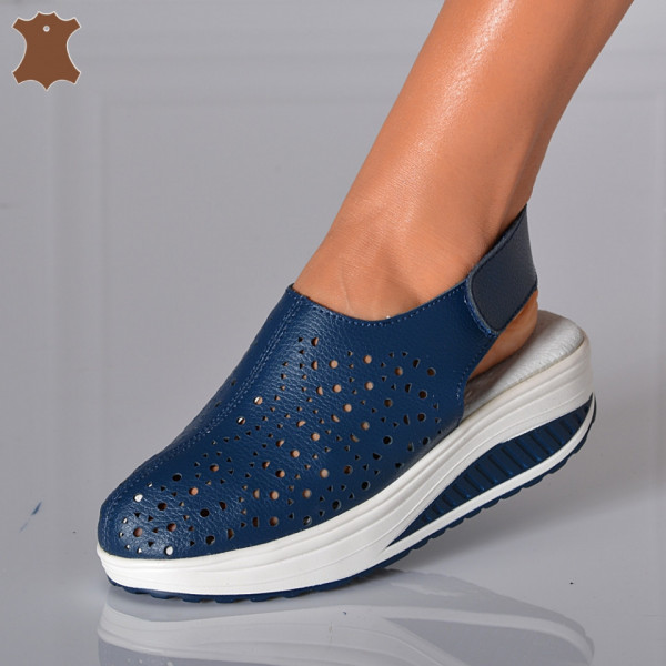 Sandale Dama Piele Naturala Elma Navy