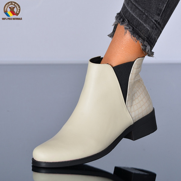 Botine Piele Naturala Mirela Bej