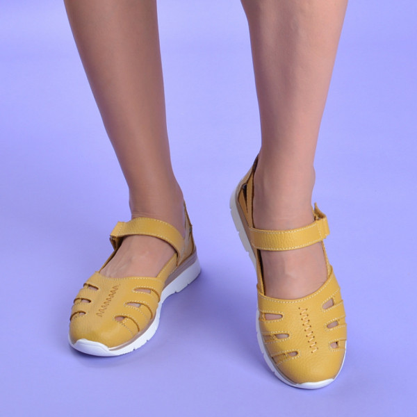 Pantofi Dama Piele Naturala Nikolas Yellow