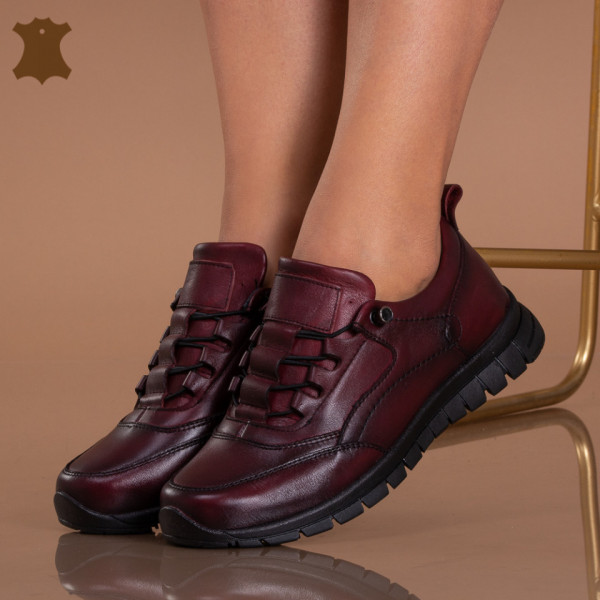 Pantofi Dama Piele Naturala Lesla Bordo