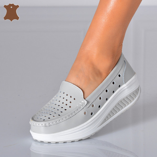 Pantofi Dama Piele Naturala Zena 3 Gri