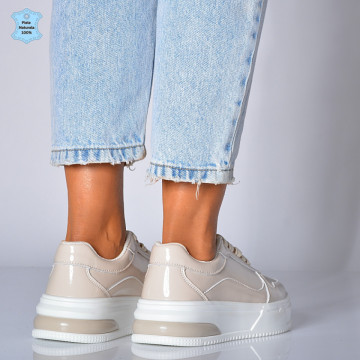 Adidasi Dama Piele Naturala Amelya Bej- Need 4 Shoes