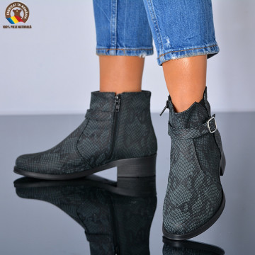 Botine Piele Naturala Amira Gri- Need 4 Shoes