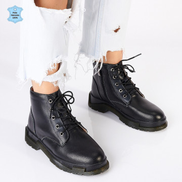 Ghete Dama Imblanite Piele Naturala Beca Negre- Need 4 Shoes