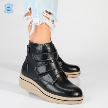 Ghete Dama Imblanite Piele Naturala Omar Negre- Need 4 Shoes