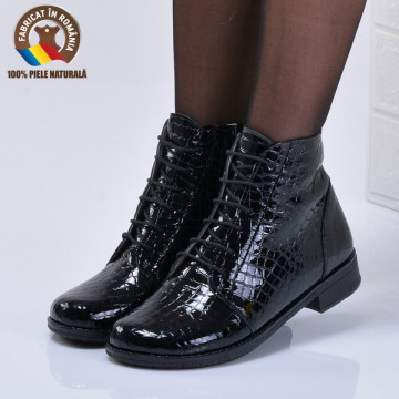 Ghete Dama Piele Naturala Aura 2 Negre - Need 4 Shoes