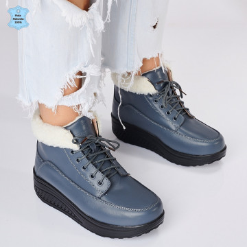 Ghete Dama Piele Naturala Gesy Gri - Need 4 Shoes
