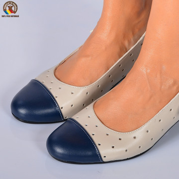 Pantofi Cu Toc Piele Naturala Bari Navy - Need 4 Shoes