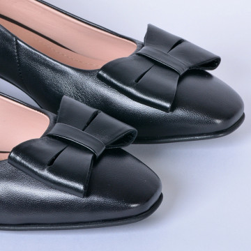 Pantofi Cu Toc Piele Naturala Iness Negri- Need 4 Shoes