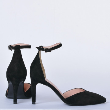 Pantofi Cu Toc Piele Naturala Kayla Negri- Need 4 Shoes