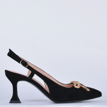 Pantofi Cu Toc Piele Naturala Odett Negri- Need 4 Shoes
