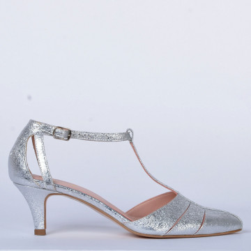 Pantofi Cu Toc Piele Naturala Rafaela Argintii- Need 4 Shoes
