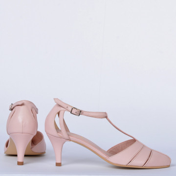 Pantofi Cu Toc Piele Naturala Rafaela Roz- Need 4 Shoes