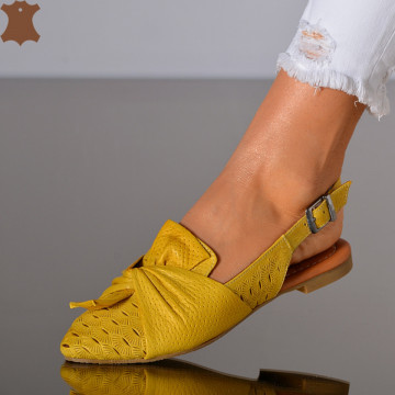 Pantofi Dama Piele Naturala Alma 2 Galbeni- Need 4 Shoes
