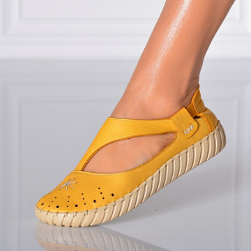 Pantofi Dama Piele Naturala Holt Mustar - Need 4 Shoes