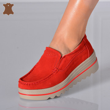 Pantofi Dama Piele Naturala Ibo Rosii- Need 4 Shoes