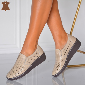 Pantofi Dama Piele Naturala Ilona Bej- Need 4 Shoes