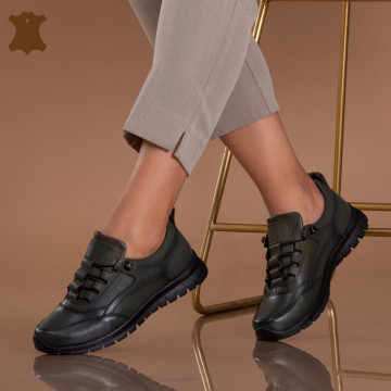 Pantofi Dama Piele Naturala Lesla Kaki - Need 4 Shoes