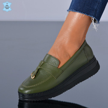 Pantofi Dama Piele Naturala Maira Verzi- Need 4 Shoes