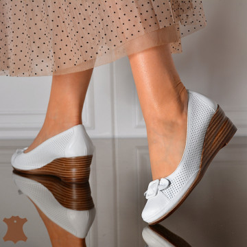 Pantofi Dama Piele Naturala Tamara Albi- Need 4 Shoes