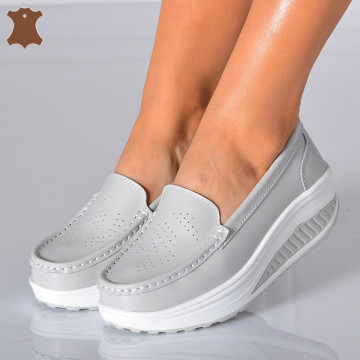 Pantofi Dama Piele Naturala Zena 2 Gri- Need 4 Shoes - Need 4 Shoes