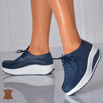 Pantofi Dama Piele Naturala Zena 4 Navy- Need 4 Shoes