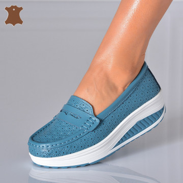 Pantofi Dama Piele Naturala Zena 7 Albastri- Need 4 Shoes 