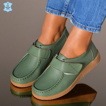 Pantofi Dama Piele Naturala Zora 4 Verzi- Need 4 Shoes